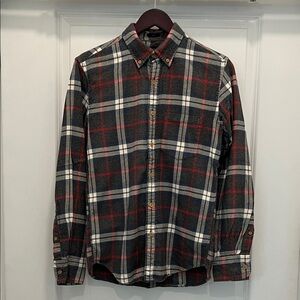 J. Crew Men's Casual Plaid Shirt - Grey, Navy, Red, White